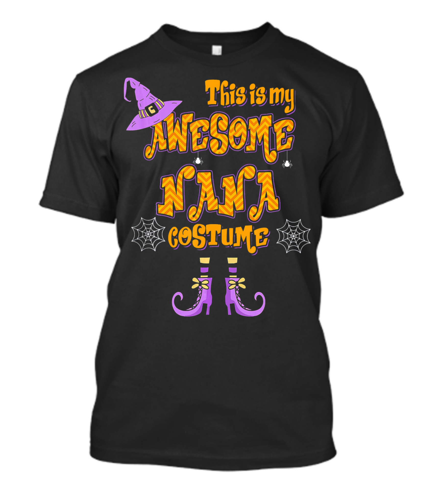 This Is My Awesome Nana Costume Halloween Witch Hat And Shoes T-Shirt