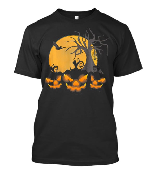 Scary Happy Halloween Spooky Pumpkin Moon Haunted Night T-Shirt