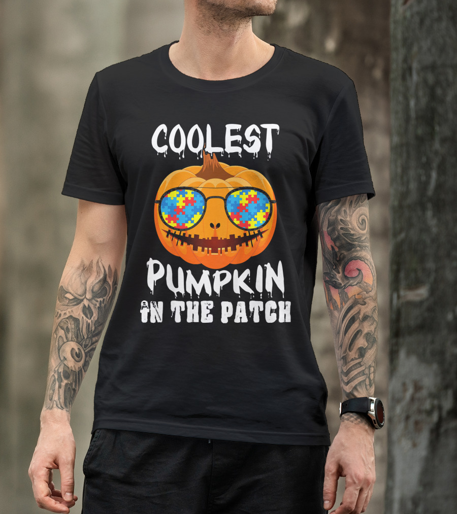 Coolest Pumpkin In The Patch Puzzle Sunglasses T-Shirt