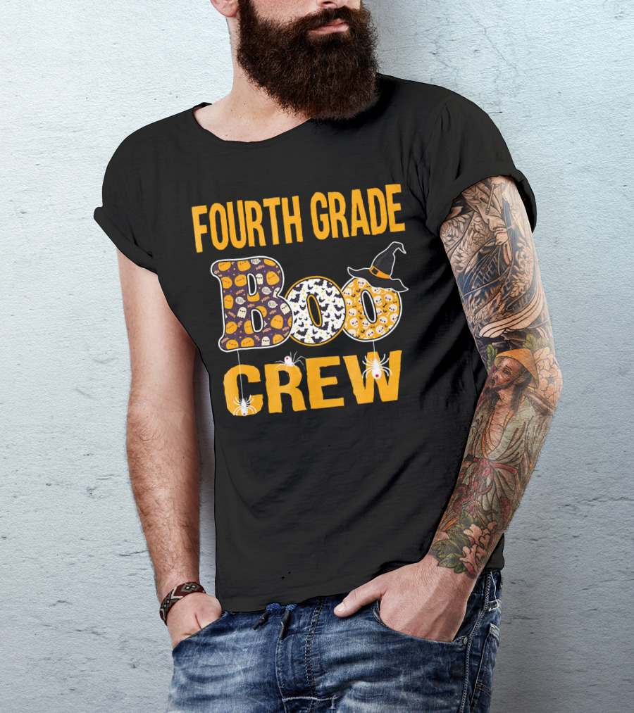 Fourth Grade Boo Crew Halloween Theme Teacher Gift T-Shirt
