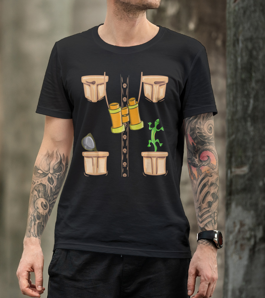 Halloween Animal Zookeeper Jungle Safari Binoculars Lizard Costume T-Shirt