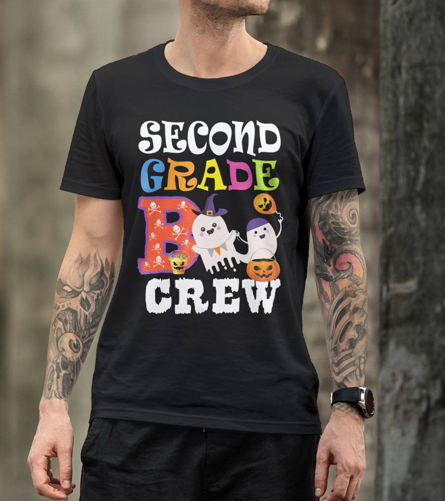 Halloween Second Grade Boo Crew Ghosts And Pumpkins T-Shirt