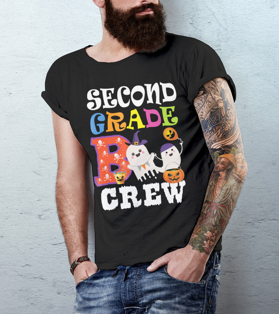 Halloween Second Grade Boo Crew Ghosts And Pumpkins T-Shirt