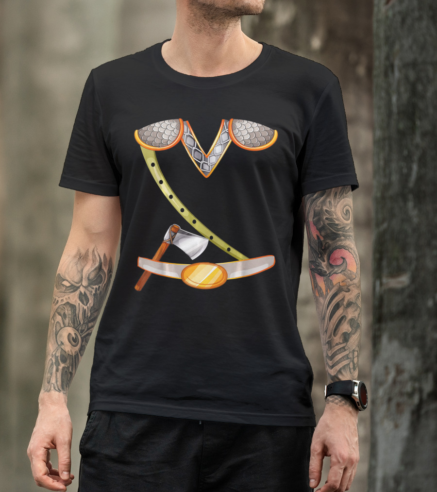 Viking Costume Norse Axe And Armor Halloween Idea T-Shirt