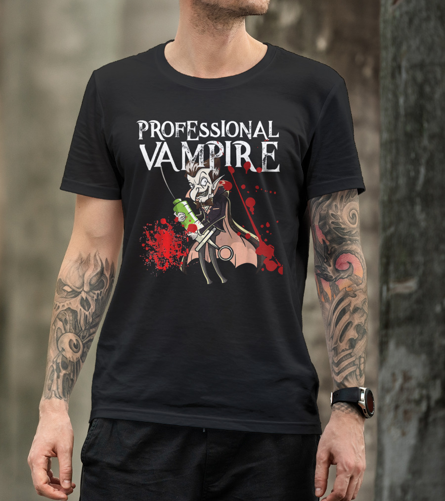 Professional Vampire Phlebotomist Joke Meme Vlad Drac T-Shirt