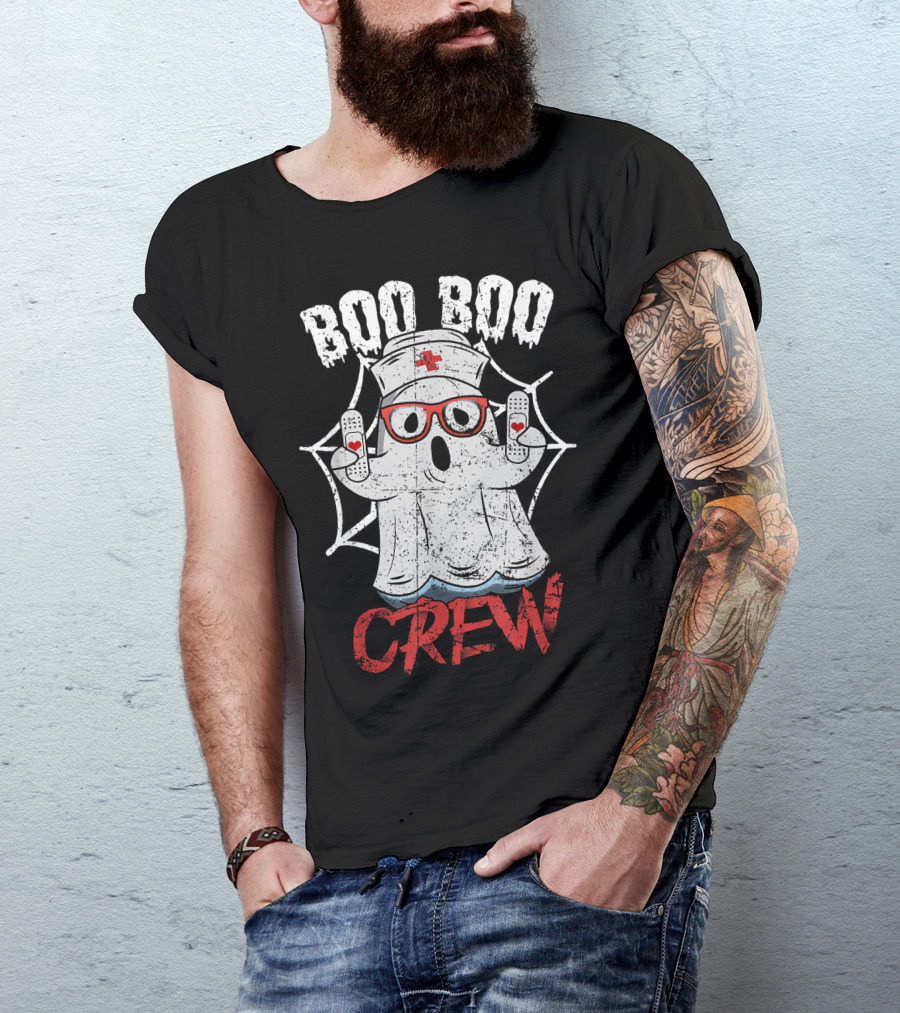 Boo Boo Crew Halloween Costume Nurse Ghost T-Shirt