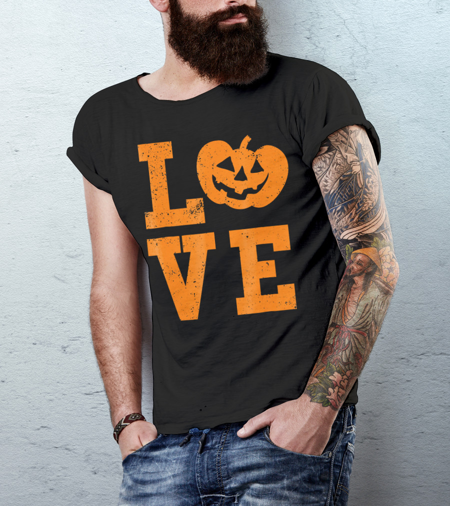 LOVE Halloween Funny Jack O Lantern T-Shirt
