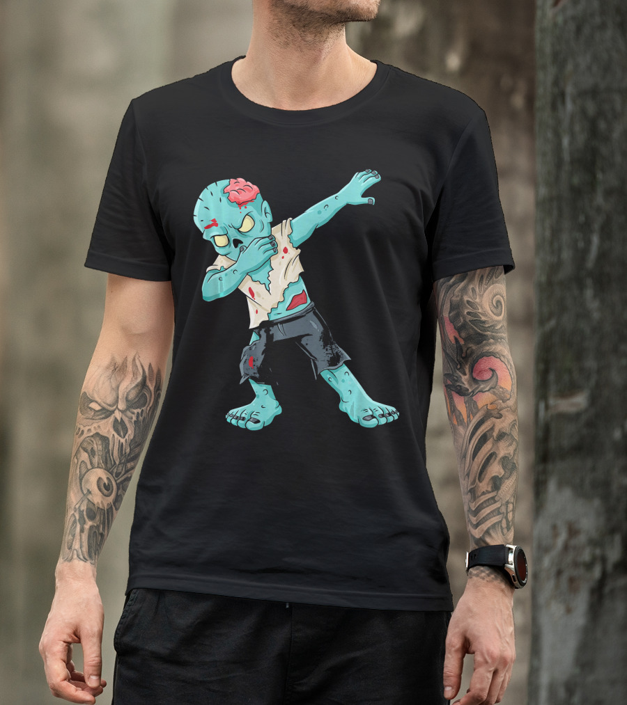 Dabbing Zombie Kid With Exposed Brain T-Shirt