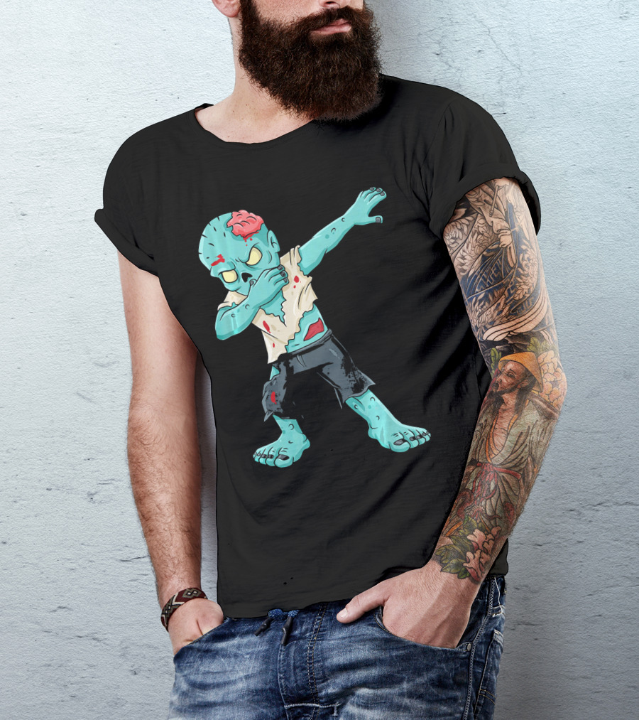 Dabbing Zombie Kid With Exposed Brain T-Shirt