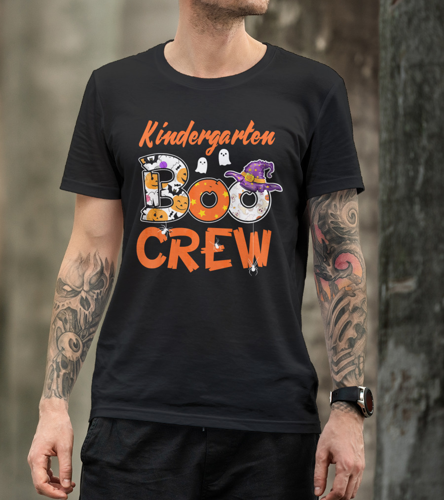 Kindergarten Boo Crew Halloween Party Kids Teacher T-Shirt