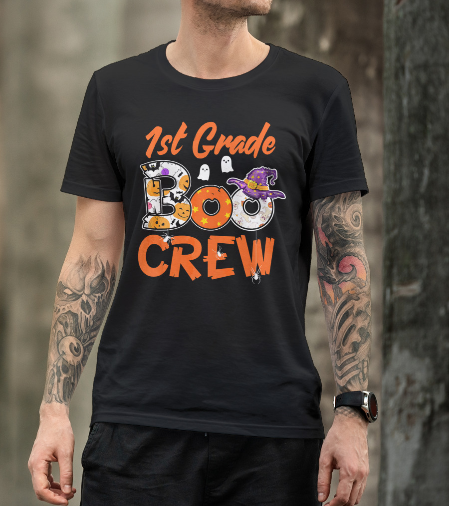 1st Grade Boo Crew Halloween Teacher Kids T-Shirt