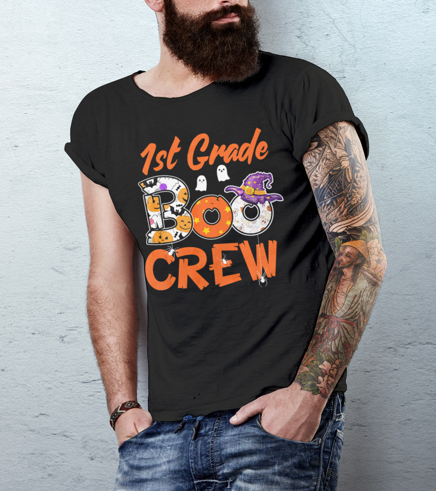 1st Grade Boo Crew Halloween Teacher Kids T-Shirt