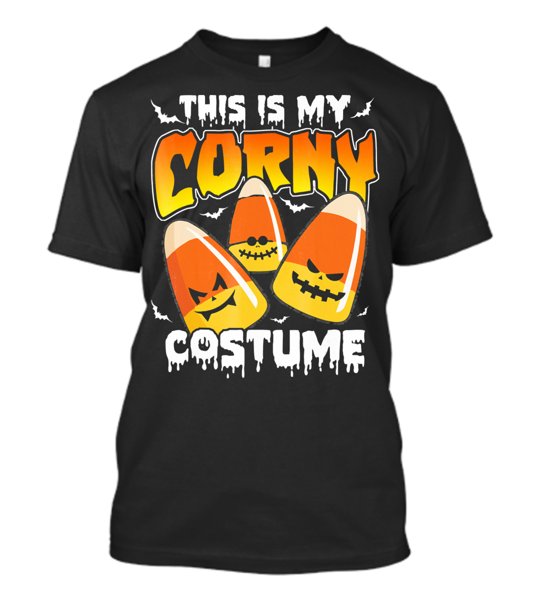 This Is My Corny Costume Candy Corn Halloween Bats T-Shirt