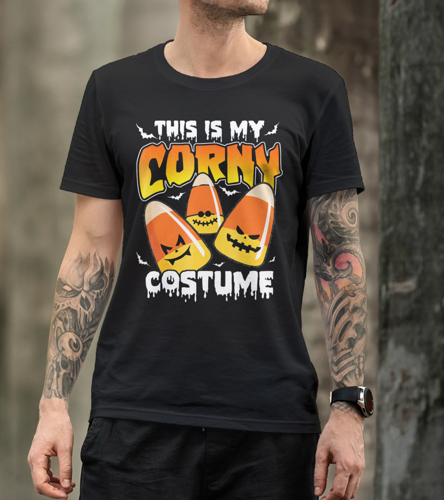 This Is My Corny Costume Candy Corn Halloween Bats T-Shirt