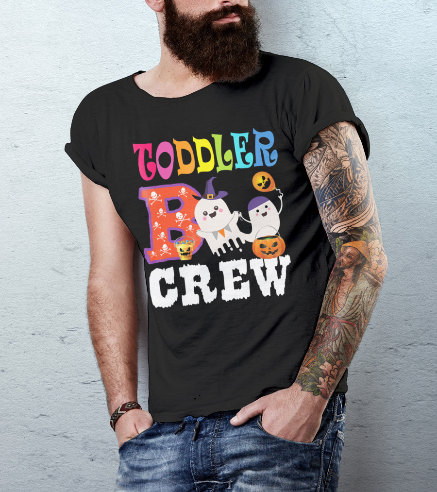 Toddler Boo Crew Halloween Ghosts And Skulls T-Shirt