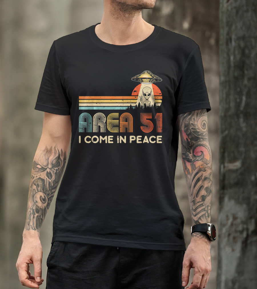 Area 51 I Come In Peace Alien UFO T-Shirt