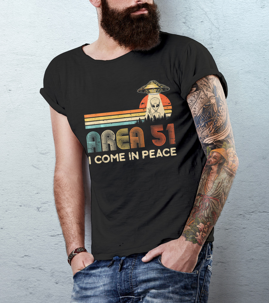 Area 51 I Come In Peace Alien UFO T-Shirt