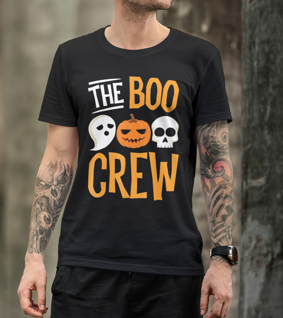 The Boo Crew Ghost Pumpkin Skull Halloween T-Shirt