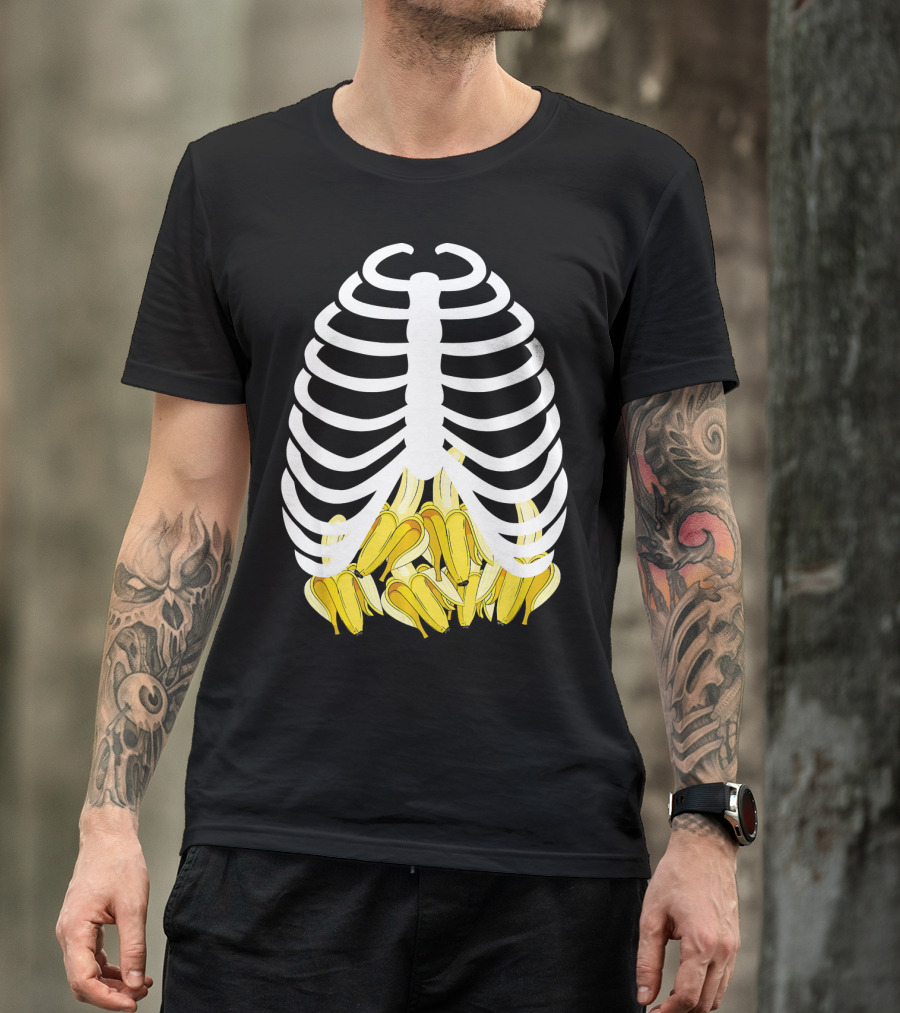 Halloween Rib Cage Banana Costume Adult Youth Kids T-Shirt
