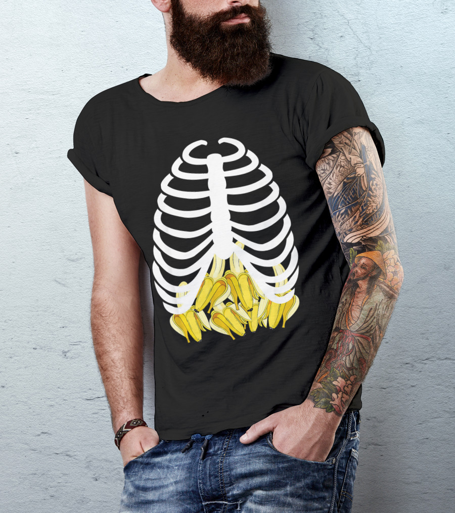 Halloween Rib Cage Banana Costume Adult Youth Kids T-Shirt