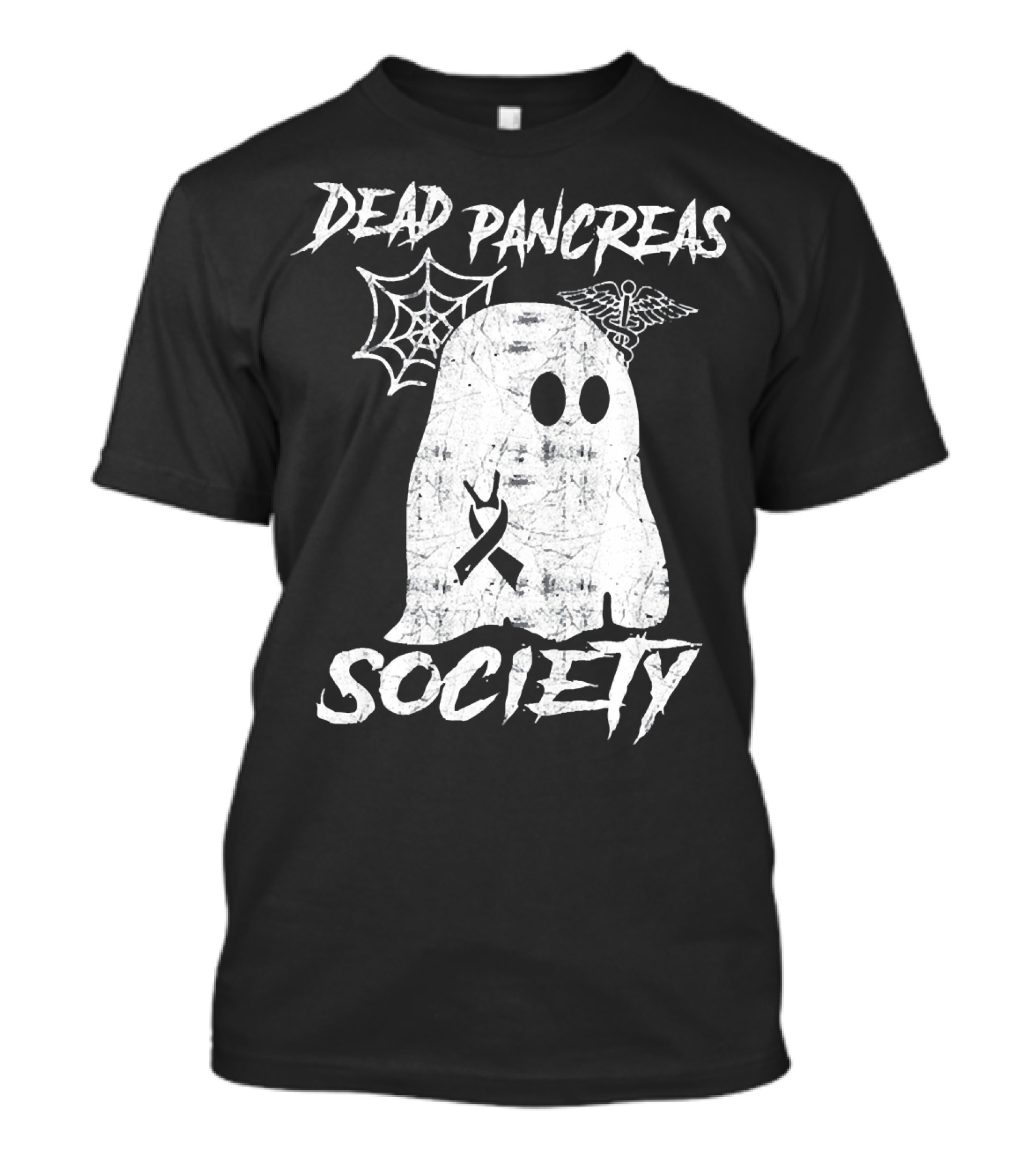 Dead Pancreas Society Ghost Spider Web Diabetes Awareness T-Shirt