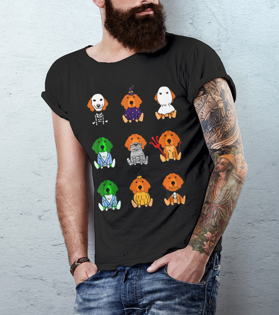 Irish Setter Halloween Costumes Skeleton Mummy Ghost Devil Pumpkin Wizard Green Monster T-Shirt