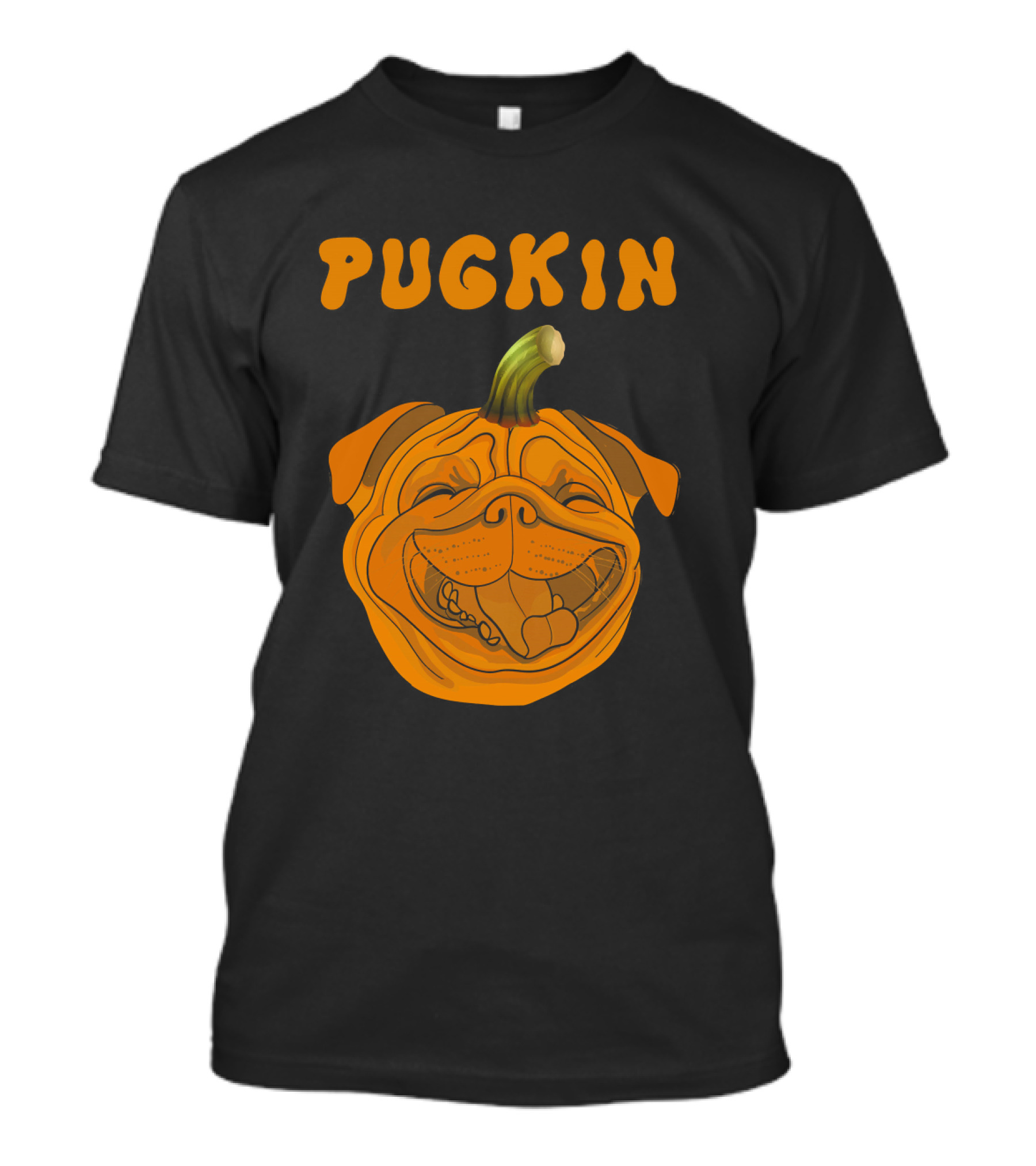 Pugkin Funny Pug Pumpkin Face T-Shirt