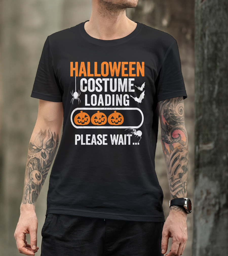 Halloween Costume Loading Please Wait Pumpkin Gamer T-Shirt