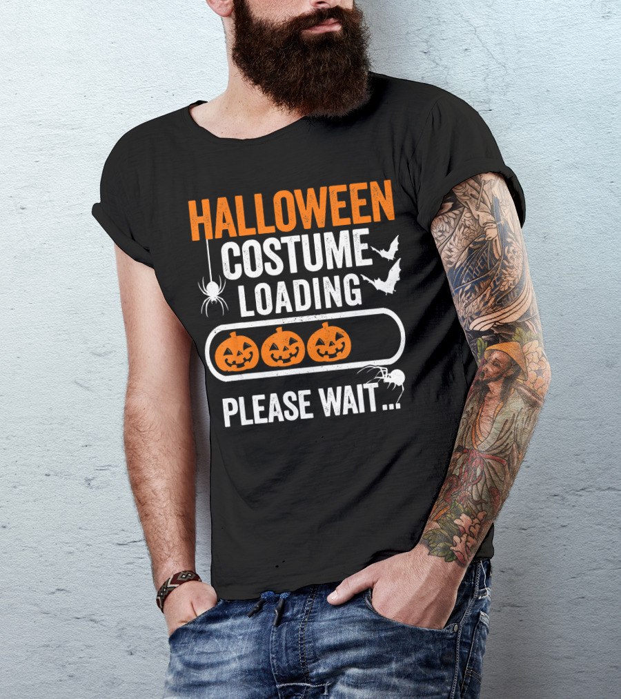 Halloween Costume Loading Please Wait Pumpkin Gamer T-Shirt