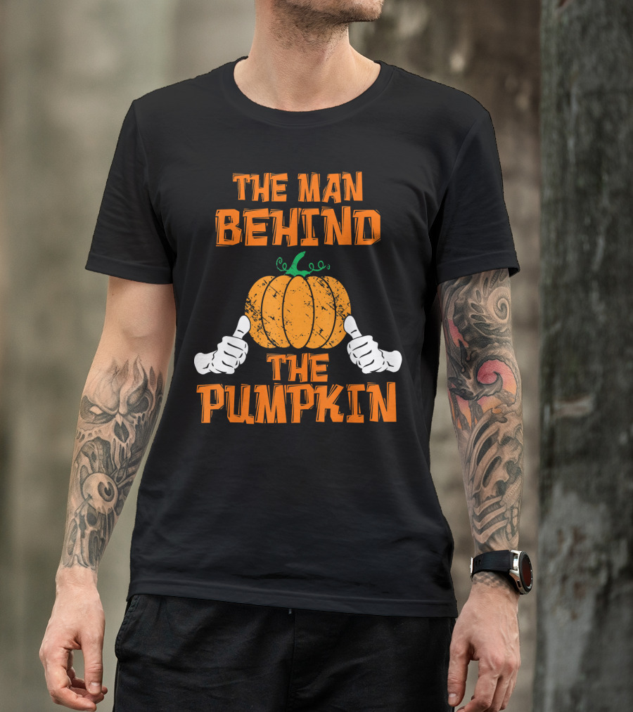 The Man Behind The Pumpkin Halloween Pregnancy Reveal T-Shirt