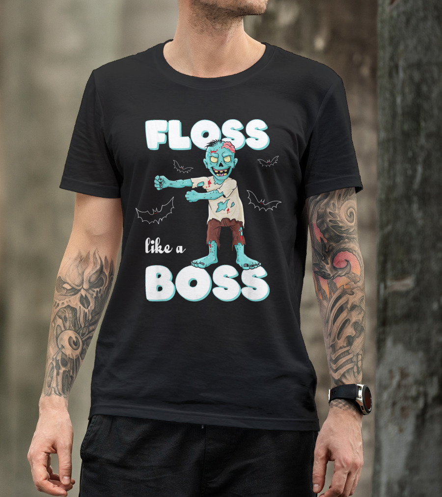 Floss Like A Boss Zombie Dancing With Bats T-Shirt