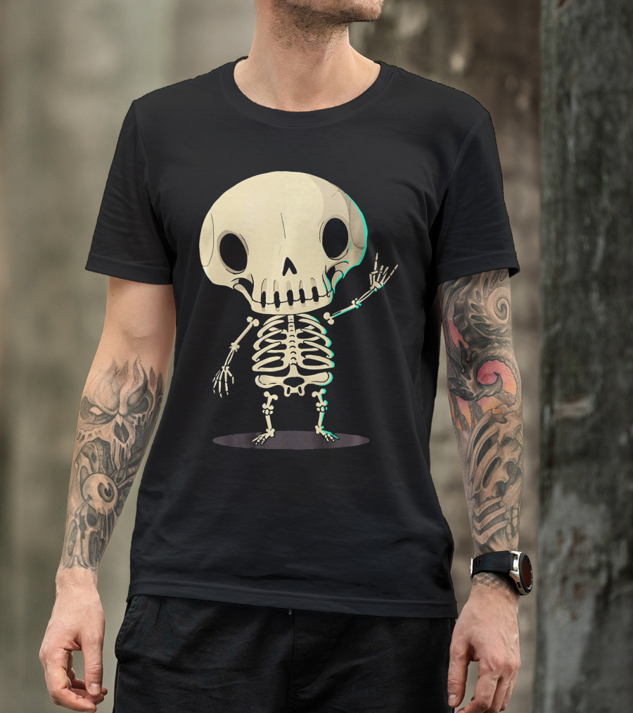 SKELETON Halloween Costume Rib Cute Skull Bones T-Shirt