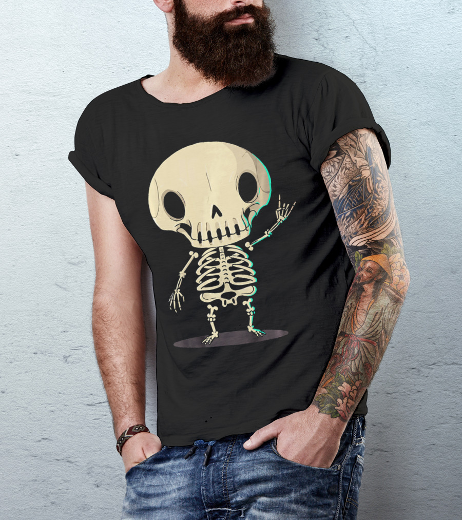 SKELETON Halloween Costume Rib Cute Skull Bones T-Shirt