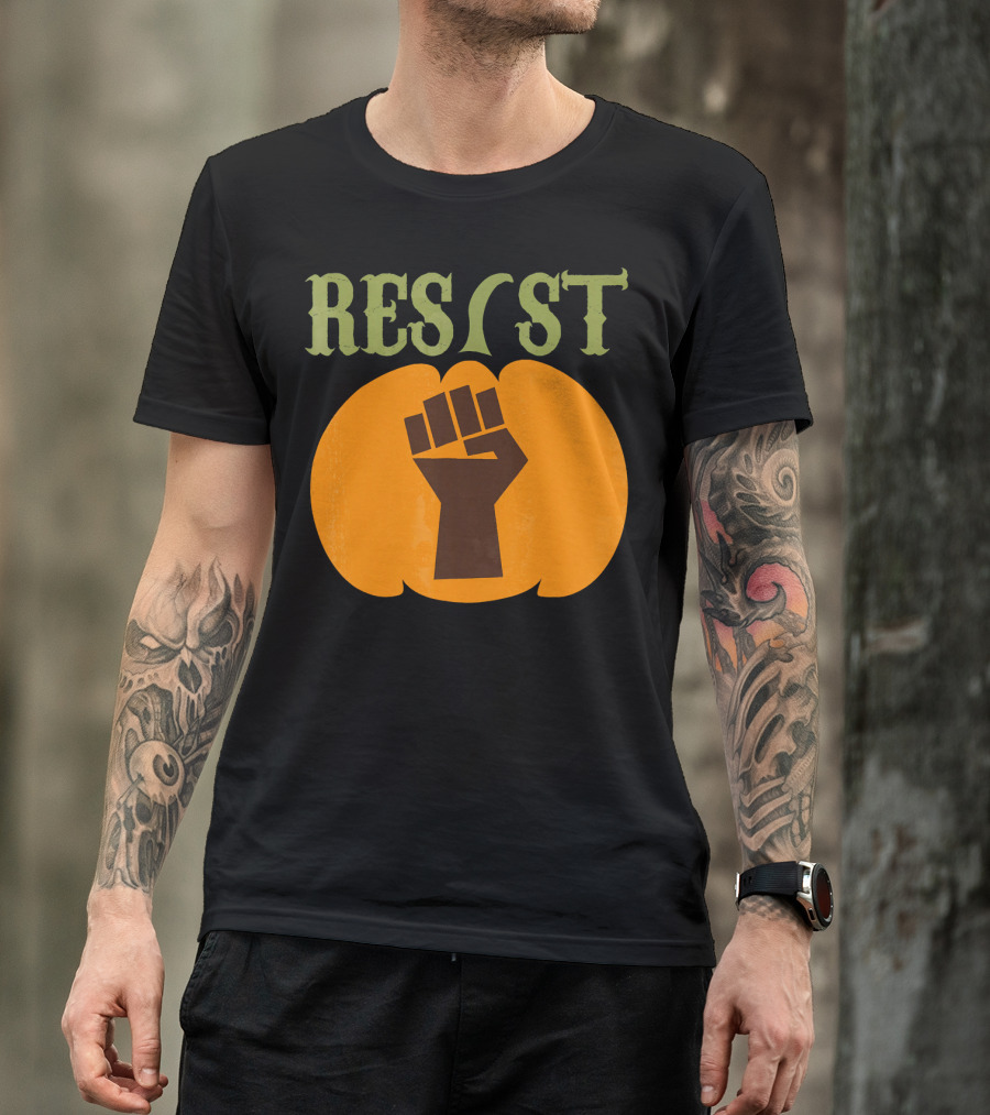 Resist Halloween Pumpkin Fist Political T-Shirt