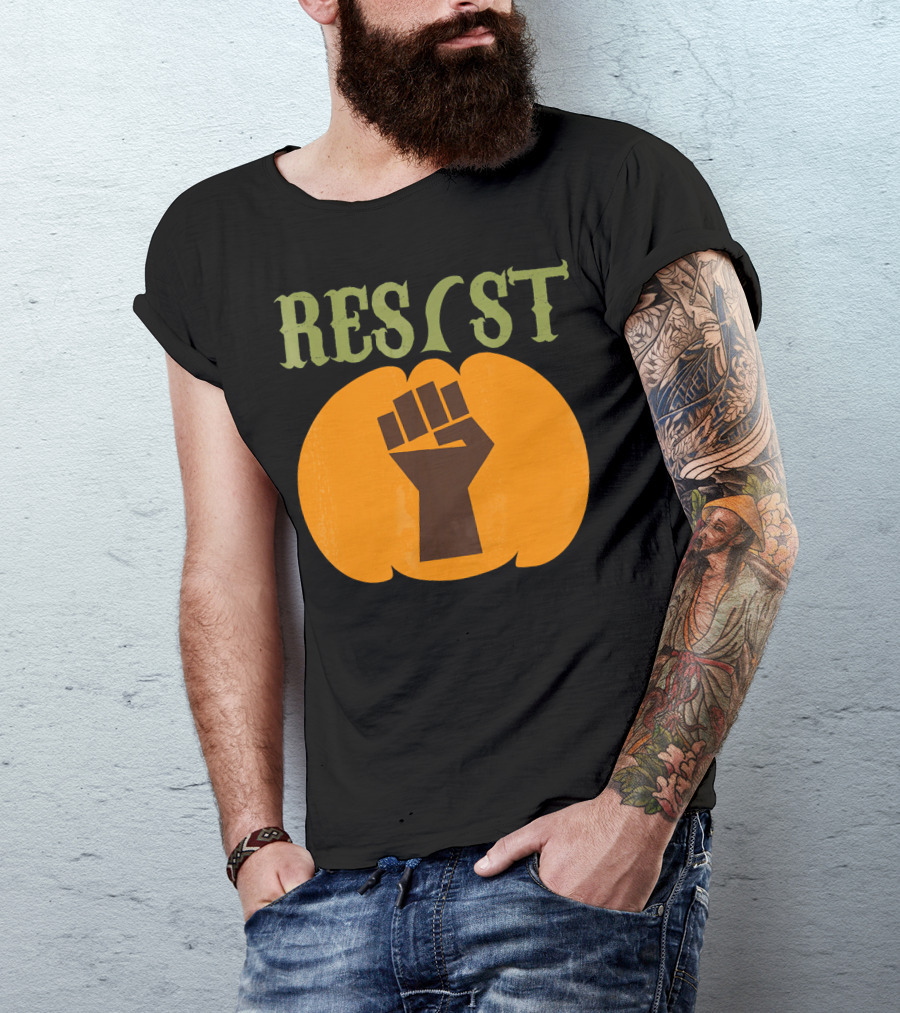 Resist Halloween Pumpkin Fist Political T-Shirt