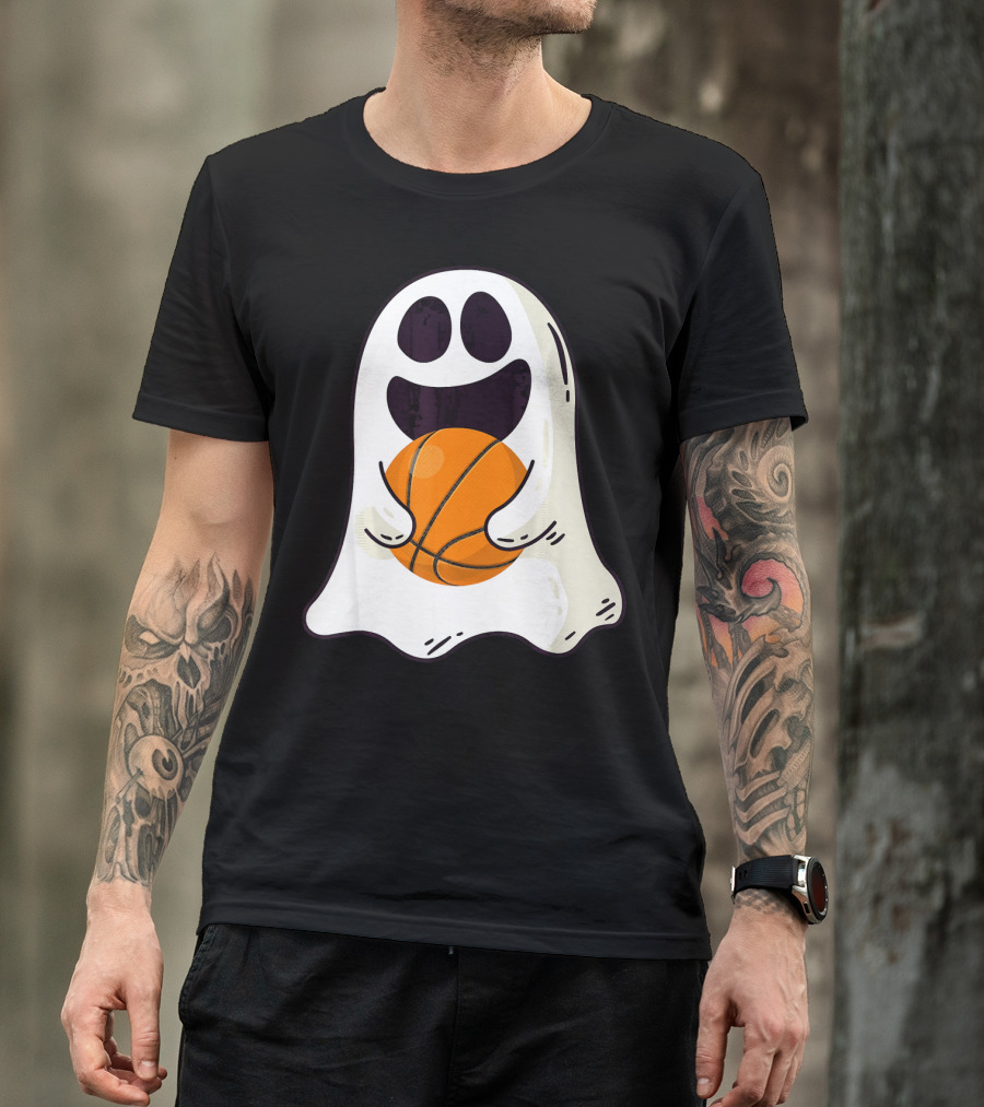 Ghost Basketball Halloween Spirit Dribble T-Shirt