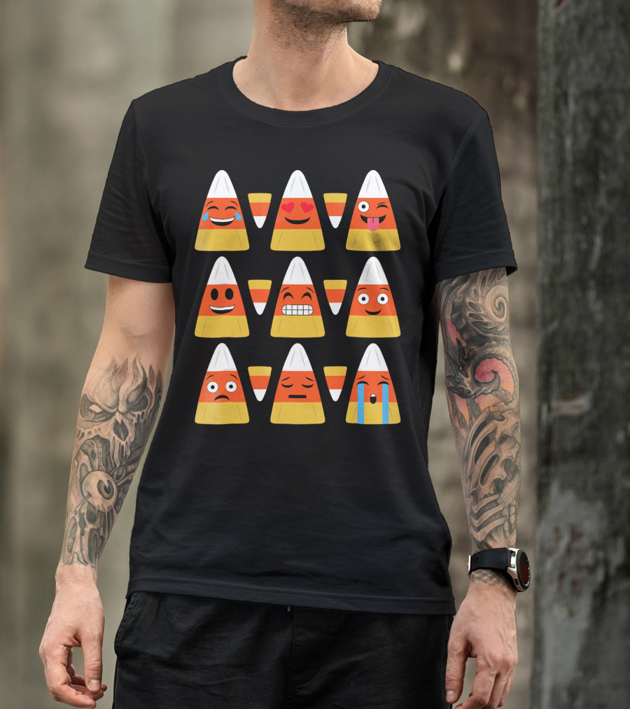 Candy Corn Emoji Collection Faces牌 T-Shirt