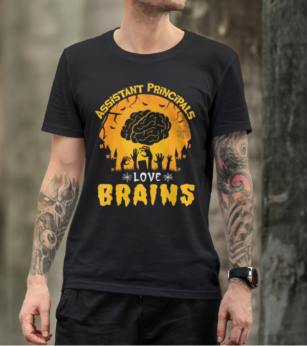 Assistant Principals Love Brains Halloween Zombie T-Shirt