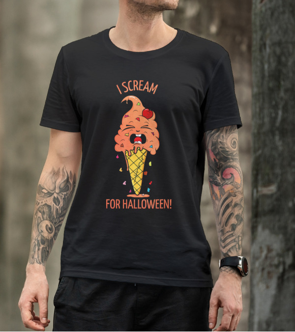 I Scream For Halloween Ice Cream Cone Monster Fun T-Shirt