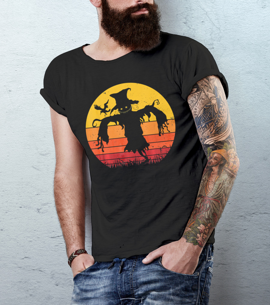 Vintage Scarecrow Retro Sunset T-Shirt