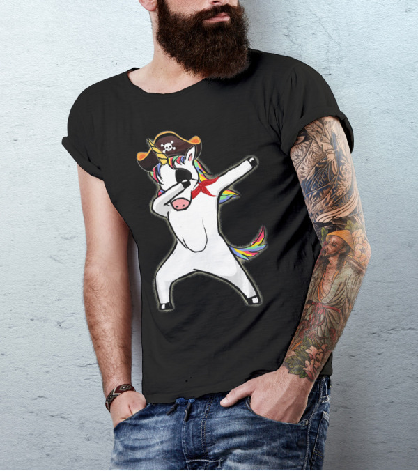 Funny Halloween Pirate Dab Unicorn T-Shirt