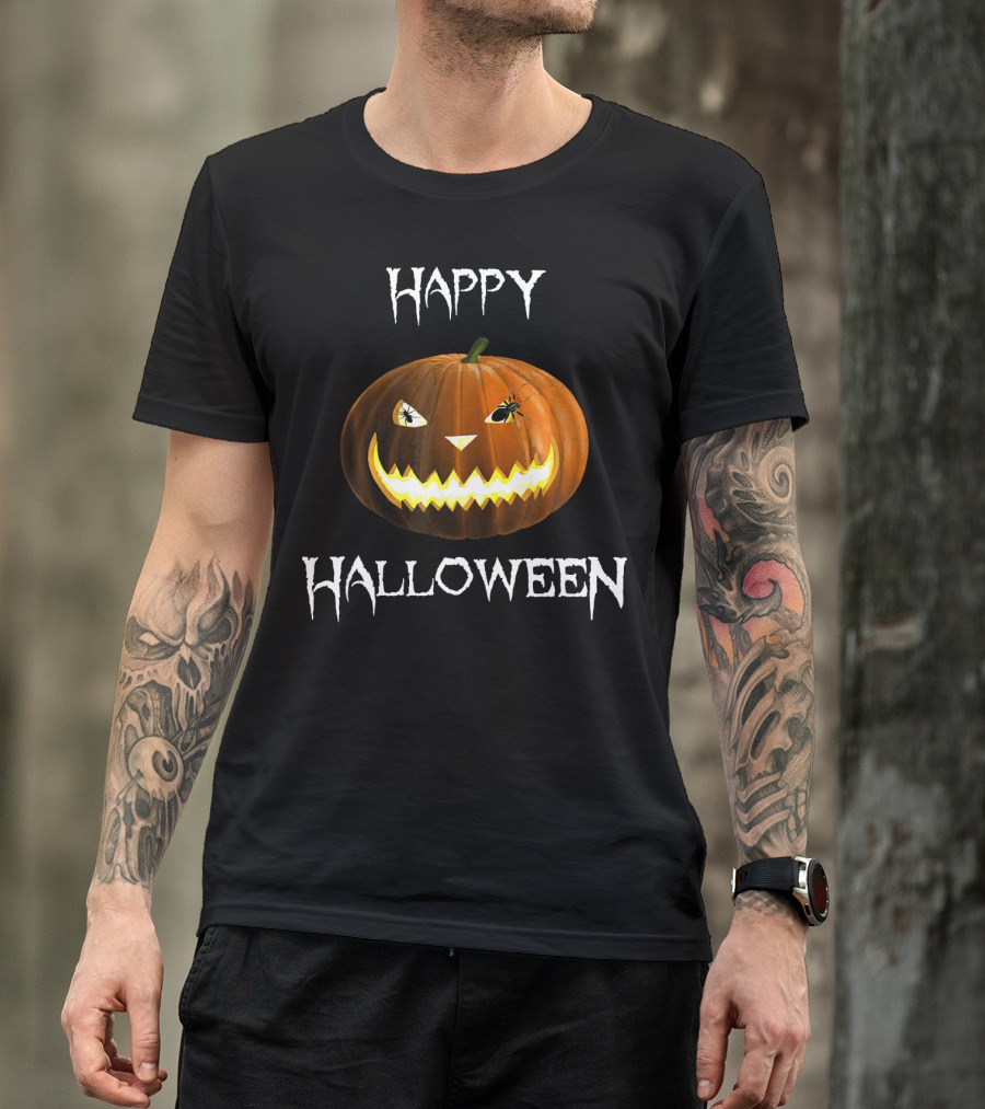 Happy Halloween Pumpkin And Spider Jack-O'-Lantern (D010 T-Shirt