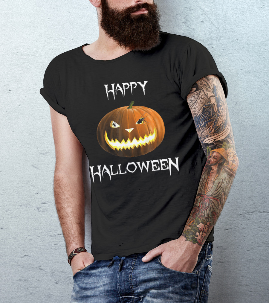 Happy Halloween Pumpkin And Spider Jack-O'-Lantern (D010 T-Shirt