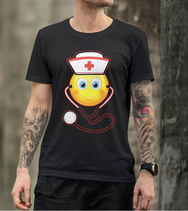 Smiley Nurse Stethoscope Halloween Girls T-Shirt