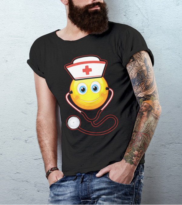 Smiley Nurse Stethoscope Halloween Girls T-Shirt