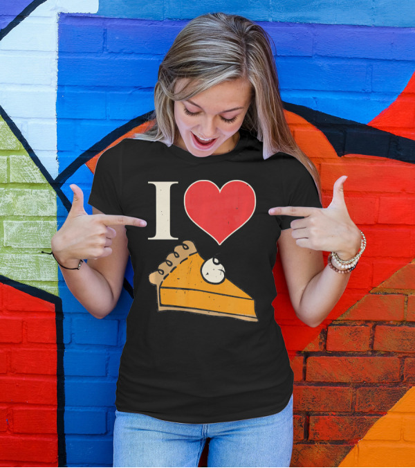 I Love Pumpkin Pie Heart Slice Funny Holiday T-Shirt