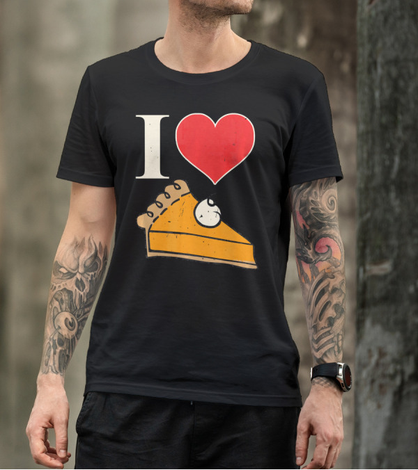 I Love Pumpkin Pie Heart Slice Funny Holiday T-Shirt