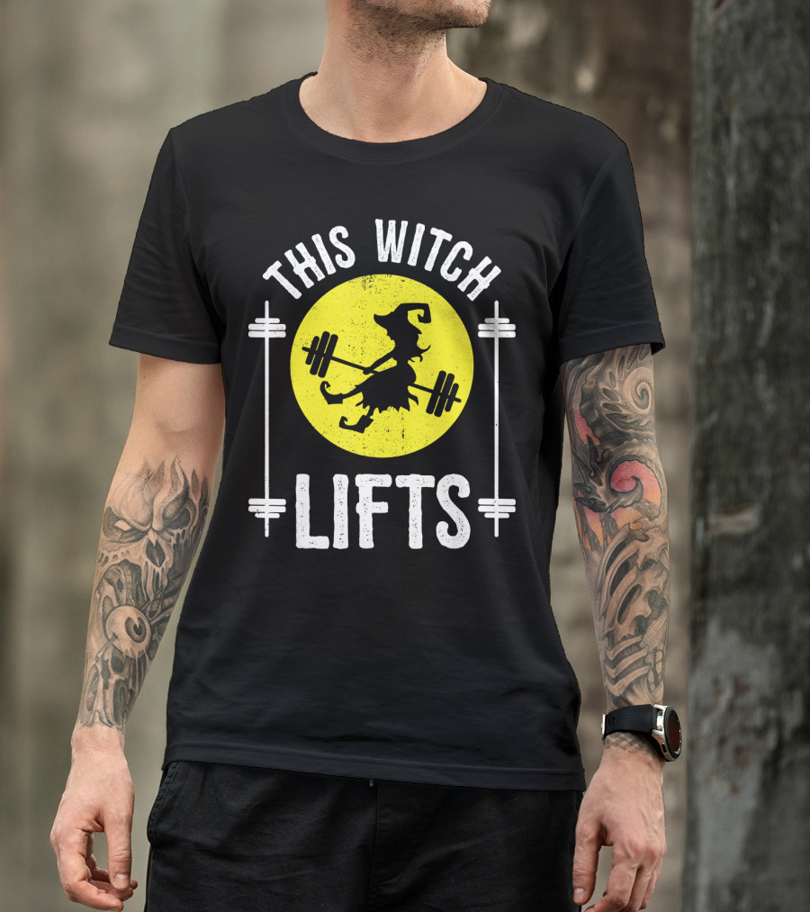 This Witch Lifts Halloween Fitness Barbell T-Shirt