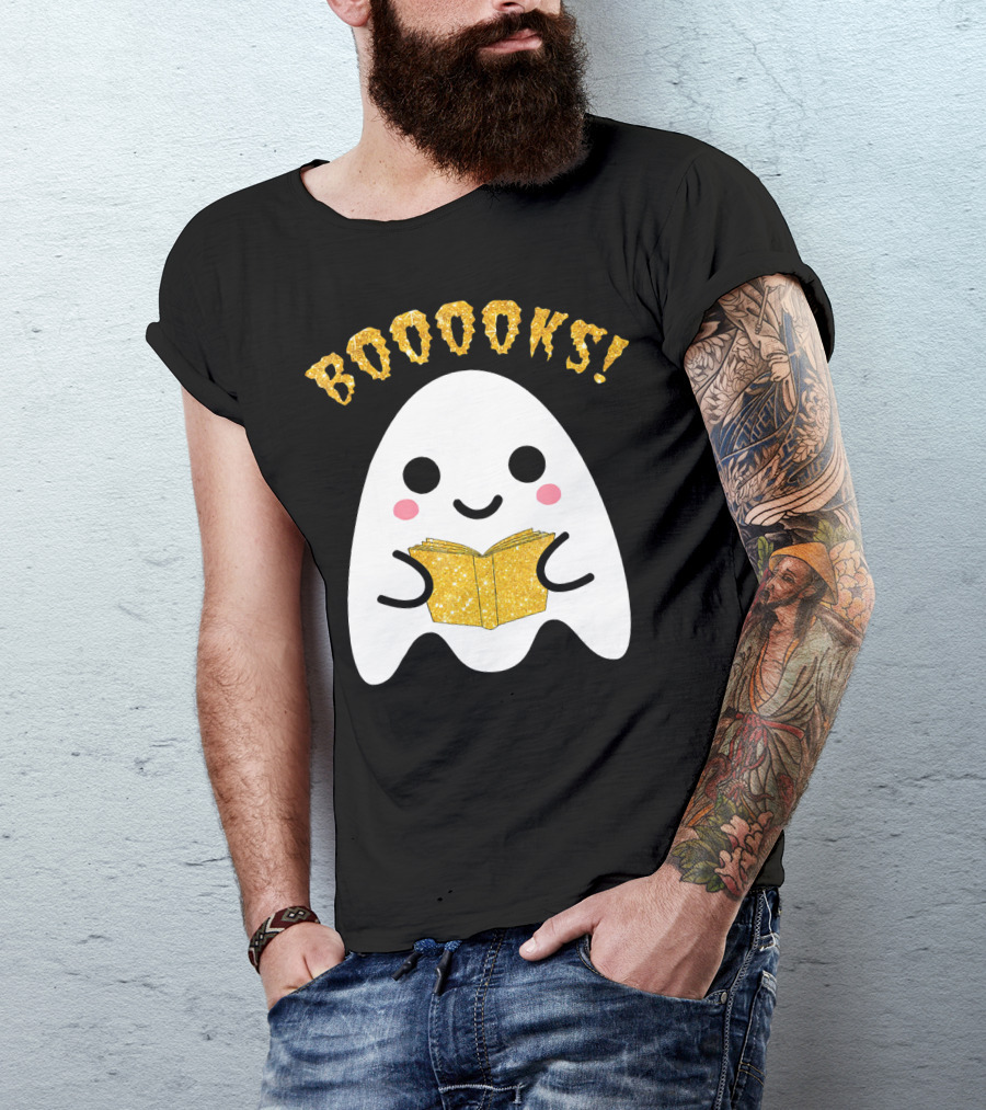 BOOOKS Ghost Reading Book Halloween Costume T-Shirt