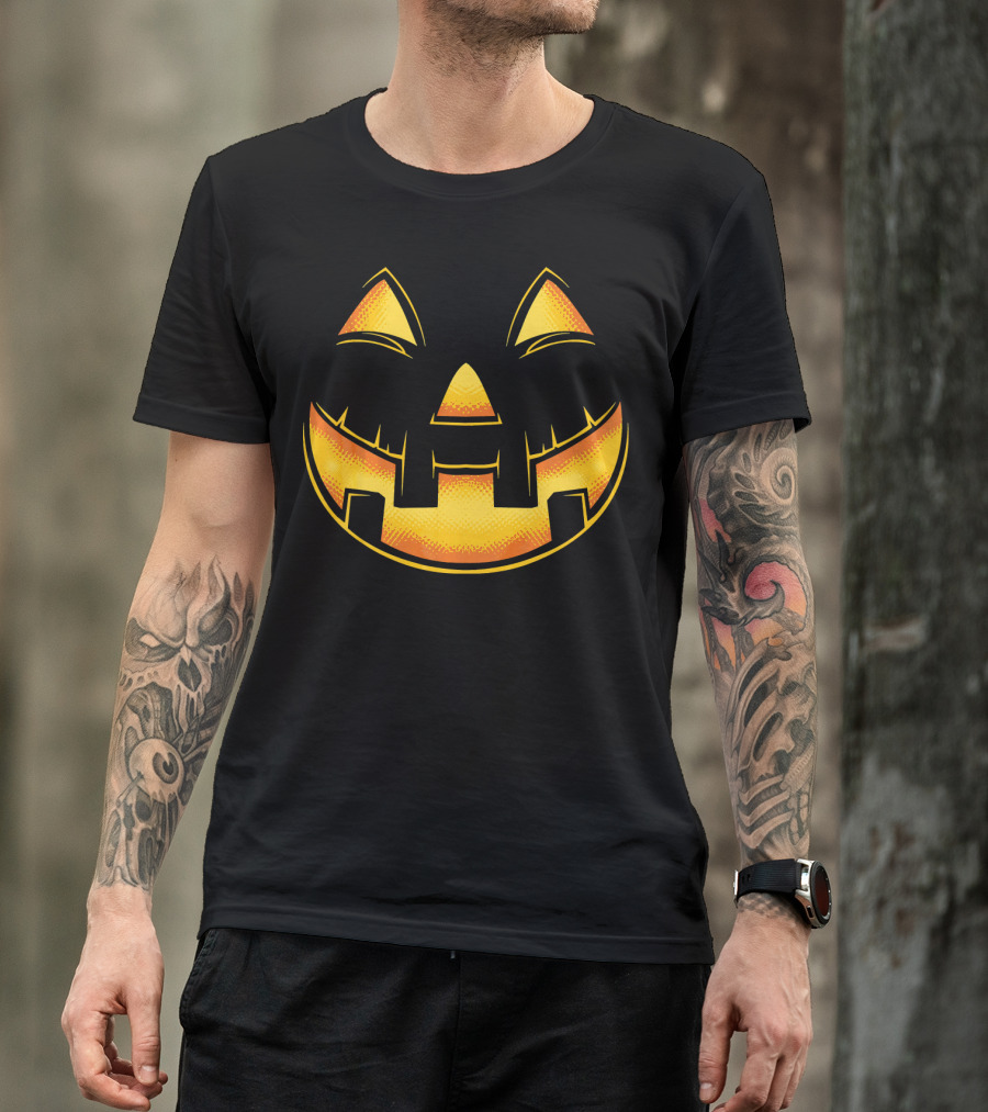 Funny Pumpkin Face Halloween Jack O Lantern T-Shirt